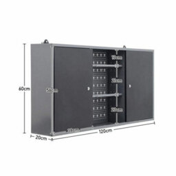 120X20X60Cm Metal Steel Wall Mounted Garage Tool Cabinet Workshop Storage Cupboard Lockable - thumbnail 2