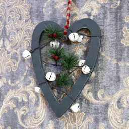 Shatchi Wooden Hanging Decoration Heart Shape Green 23X1.2X30 Cm - thumbnail 7