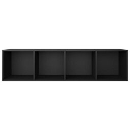 Berkfield Book Cabinet/tv Cabinet Black 36X30X143 Cm Engineered Wood - thumbnail 9