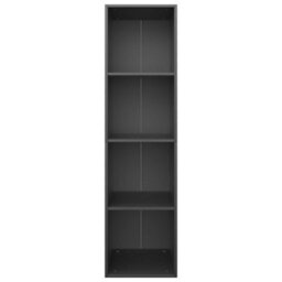 Berkfield Book Cabinet/tv Cabinet Black 36X30X143 Cm Engineered Wood - thumbnail 4
