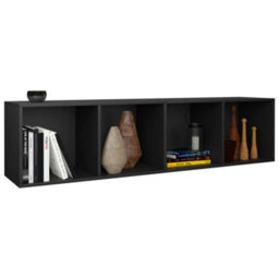 Berkfield Book Cabinet/tv Cabinet Black 36X30X143 Cm Engineered Wood - thumbnail 7