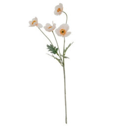 Hill Interiors Cream Papaver Poppy Spray Artificial Flower - Plastic - L15 X W15 X H58 Cm - White - thumbnail 1
