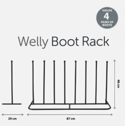 Almineez Welly Boot Rack For Indoor/outdoor 4 Pair Neat And Tidy Boot Organiser - thumbnail 5