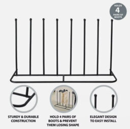 Almineez Welly Boot Rack For Indoor/outdoor 4 Pair Neat And Tidy Boot Organiser - thumbnail 3