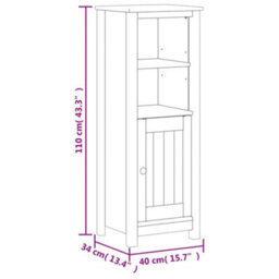 Berkfield 3 Piece Bathroom Furniture Set Berg Black Solid Wood Pine - thumbnail 9