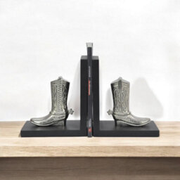 Minster Boot Bookends Bookshelf - Aluminium - L10 X W15 X H18 Cm - Silver/black - thumbnail 4