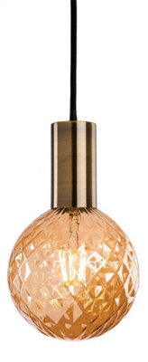 Luminosa Lighting Luminosa Hudson 1 Light Ceiling Pendant Antique Brass, E27