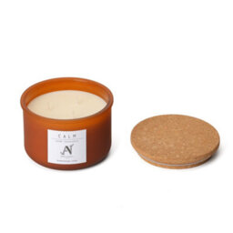 Aroma Naturals Cardamon, Ginger, Lavender Scented Candle -Amber Glass With Cork Lid - thumbnail 3