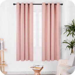 Deconovo Foil Printed Window Treatment 46 X 90 Inch Coral Pink 2 Panels Thermal Insulated Super Soft Eyelet Blackout Curtains - thumbnail 2
