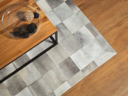 Beliani Rug Alacam Grey 160 X 230 Cm Leather - thumbnail 2