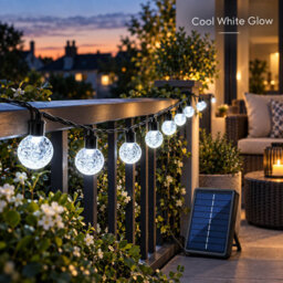 Shopnbits 16M 80 Led Solar String Lights Cool White, Ip65 Waterproof, 8 Modes, Auto On/off, 22mm Globe Lights - thumbnail 2