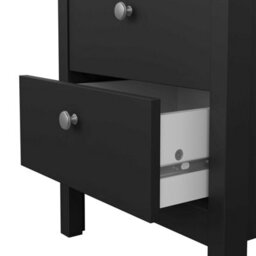 Wyld Haus Gossmere Black 2-Drawer Wooden Bedside Table With Silver Handles - thumbnail 8
