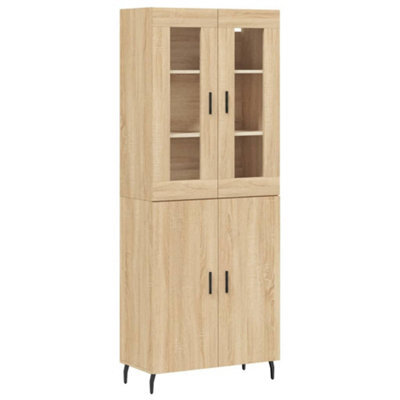 Berkfield Elegant Highboard Sonoma Oak 69.5X34X180 Cm Engineered Wood - image 1