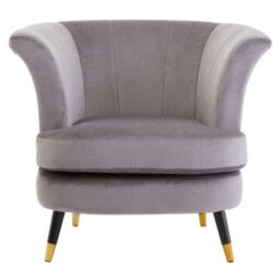 Orsina Mink Velvet Scalloped Chair, Long-Lasting Scallop Chair Velvet, Body Supportive Scalloped Armchair - thumbnail 1