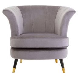 Orsina Mink Velvet Scalloped Chair, Long-Lasting Scallop Chair Velvet, Body Supportive Scalloped Armchair