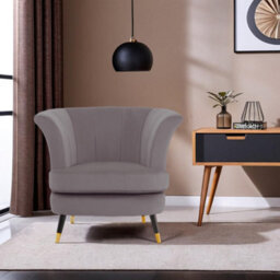 Orsina Mink Velvet Scalloped Chair, Long-Lasting Scallop Chair Velvet, Body Supportive Scalloped Armchair - thumbnail 6