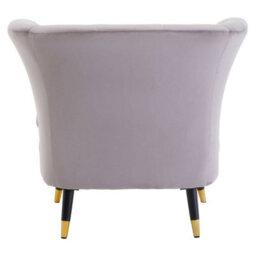 Orsina Mink Velvet Scalloped Chair, Long-Lasting Scallop Chair Velvet, Body Supportive Scalloped Armchair - thumbnail 4