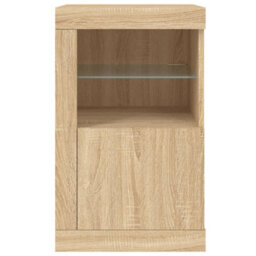 Berkfield Side Cabinets With Led Lights 2 Pcs Sonoma Oak Engineered Wood - thumbnail 8