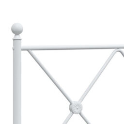 Berkfield Metal Bed Frame Without Mattress With Headboard White 135X190Cm - thumbnail 7
