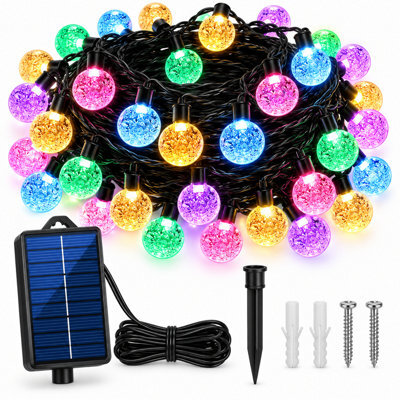 Shopnbits 16M 80 Led Solar String Lights Multicolour, Ip65 Waterproof, 8 Modes, Auto On/off, 22mm Globe Lights - image 1