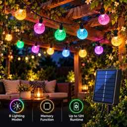 Shopnbits 16M 80 Led Solar String Lights Multicolour, Ip65 Waterproof, 8 Modes, Auto On/off, 22mm Globe Lights - thumbnail 5