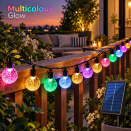 Shopnbits 16M 80 Led Solar String Lights Multicolour, Ip65 Waterproof, 8 Modes, Auto On/off, 22mm Globe Lights - thumbnail 4