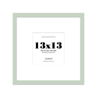 "13X13"" Mint Green Picture Frame - 13X13"" Square Frame With 10X10"" Mount For 13X13""/10X10"" Pictures Moderrn Style Thin Edge, 1 Pack" - image 1