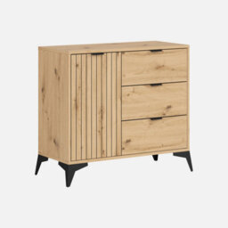 Heze Furniture Lammy 3 Drawers 1 Door Sideboard 90 Cm - Artisan Oak - thumbnail 1