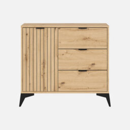 Heze Furniture Lammy 3 Drawers 1 Door Sideboard 90 Cm - Artisan Oak - thumbnail 3
