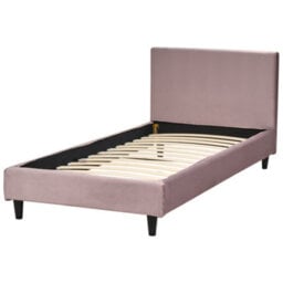 Beliani Bed Velvet Fitou 90 X 200 Cm (Eu Single) Pink - thumbnail 4