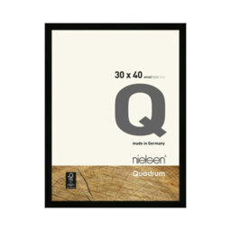 Nielsen Quadrum 30 X 40Cm Black Wooden Picture Frame With Float Glass And Push/turn Clips