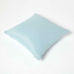 Homescapes Pastel Blue Herringbone Chevron Cushion Cover - thumbnail 4