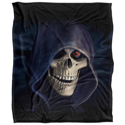 Royce Mcclure Silky Grim Reaper Supersoft Blanket Black/white (152Cm X 127Cm) - image 1