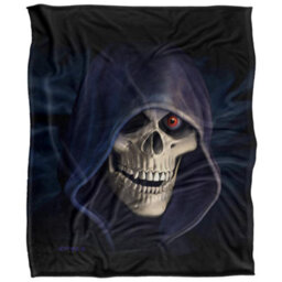 Royce Mcclure Silky Grim Reaper Supersoft Blanket Black/white (152Cm X 127Cm)