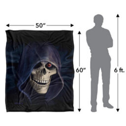 Royce Mcclure Silky Grim Reaper Supersoft Blanket Black/white (152Cm X 127Cm) - thumbnail 5