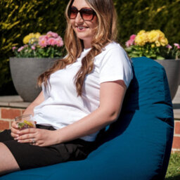 icon Recliner Indoor Outdoor Bean Bag Teal Green Bean Bag Chair - thumbnail 2