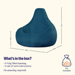 icon Recliner Indoor Outdoor Bean Bag Teal Green Bean Bag Chair - thumbnail 6