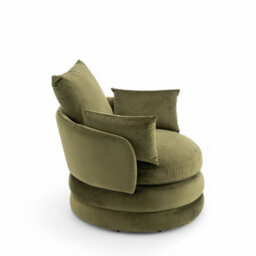 Accent Swivel Chair In Sage Green Velvet - thumbnail 5