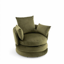 Accent Swivel Chair In Sage Green Velvet - thumbnail 4