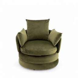 Accent Swivel Chair In Sage Green Velvet - thumbnail 3