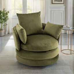 Accent Swivel Chair In Sage Green Velvet - thumbnail 2