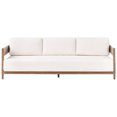 Beliani Garden Sofa 3 Seater Sampieri Metal Brown