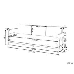 Beliani Garden Sofa 3 Seater Sampieri Metal Brown - thumbnail 3