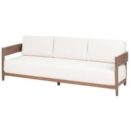 Beliani Garden Sofa 3 Seater Sampieri Metal Brown - thumbnail 4