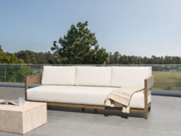 Beliani Garden Sofa 3 Seater Sampieri Metal Brown - thumbnail 2