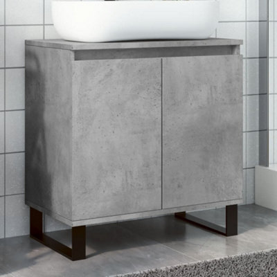 Berkfield Bathroom Cabinet Concrete Grey 58X33X60 Cm Engineered Wood - image 1