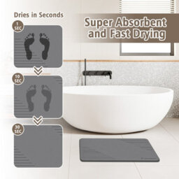Fino Stone Stone Bath Mat Diatomaceous Earth Shower Mat Non-Slip Super Absorbent Diatomite Stone Mats For Bathroom Floor Quick-Drying - thumbnail 5