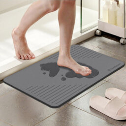 Fino Stone Stone Bath Mat Diatomaceous Earth Shower Mat Non-Slip Super Absorbent Diatomite Stone Mats For Bathroom Floor Quick-Drying