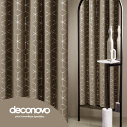 Deconovo Eyelet Curtains, Blackout Curtains, Diamond Foil Printed Thermal Insulated Curtains, W46 X L90 Inch, Taupe, Two Panels - thumbnail 4
