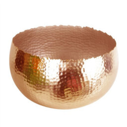 Leaf Large Metal Planter Bowl 32 X 20Cm Hammered Copper Colour - Curvy Edge - thumbnail 1